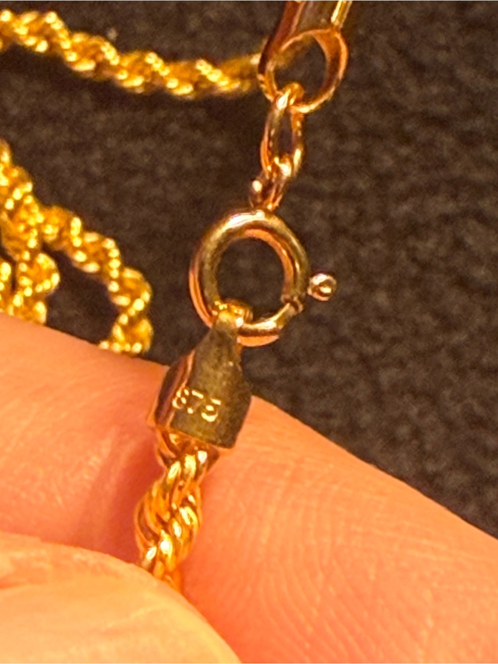24” 21K Gold Rope Chain Necklace - Picture 3 of 5